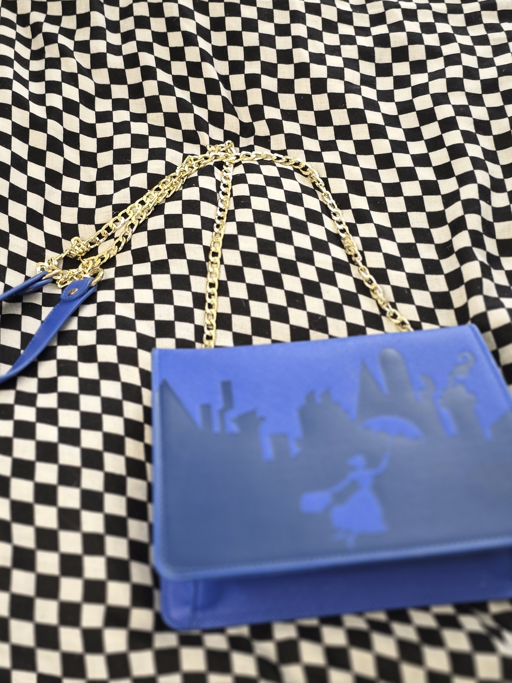 Blue Chain-Handle Shoulder Bag Disney Loungefly Mary Poppins Discontinued